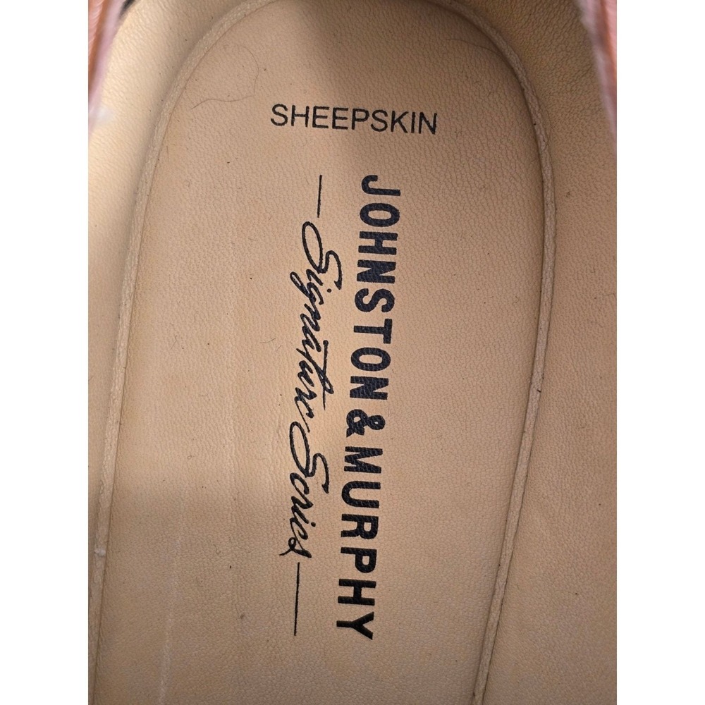 Johnston & Murphy McGrath Mens Italian Calfskin Leather Saddle Brown Oxfords NEW - Picture 4 of 16